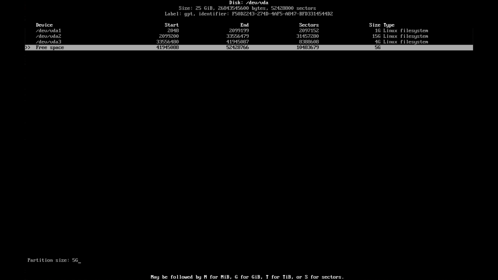 Cfdisk Root Partition