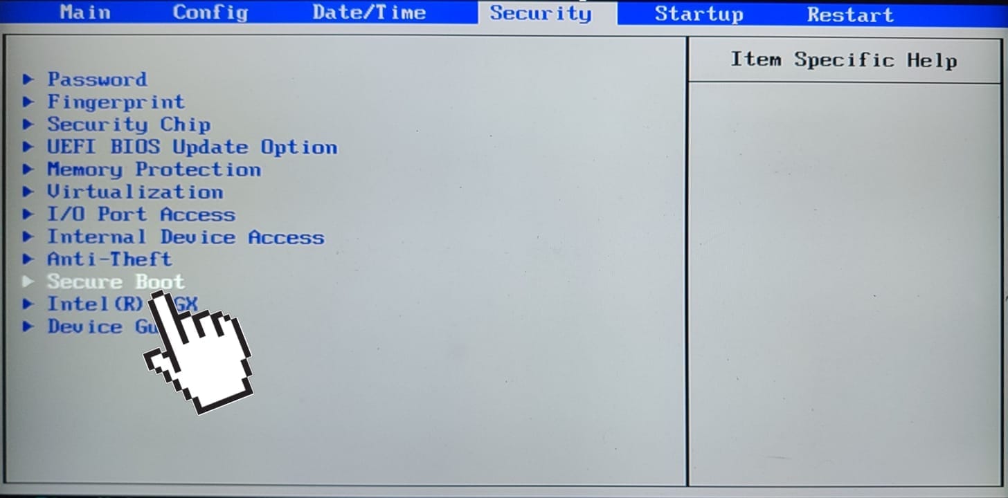 Secure Boot Setting 1
